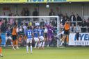 Wealdstone in action against Eastleigh at Grosvenor Vale