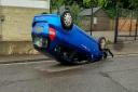 A car crashed in Ipswich last night