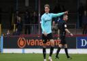 New Wealdstone signing Connor McAvoy in action against Weymouth