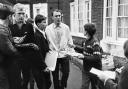 Autograph hunters meet Bobby Moore and Jimmy Greaves in 1966 at Hendon Hall hotel