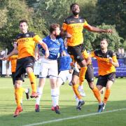 Wealdstone in action against Eastleigh at Grosvenor Vale