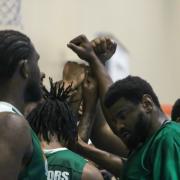 Westminster Warriors players huddle at their latest game