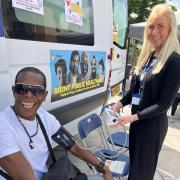 A blood pressure check at a health event in Harlesden