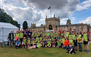 Some members of the 237-strong Kensal Rise Triathlon team at just before the Bleinham Palace Triathlon took place.