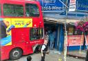 A 18 bus crashed into a shop at Harrow Road, Maida Vale