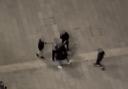 A group of people were seen fighting in Wembley Park, next to Wembley Stadium