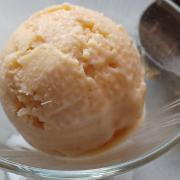 Nectarine ice cream made with cream and condensed milk is a sweet and delicious summer dessert