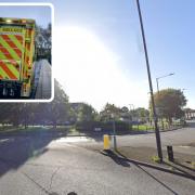 The roundabout by the junction of the A404 Harrow Road and Bridgewater Road where three cars crashed into each other