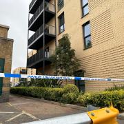 A police cordon is still in place next to Queensbury Morrisons