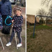 Some parents and children took part in a litter picking day at Hazel Road Open Space earlier this year