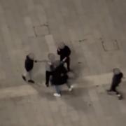 A group of people were seen fighting in Wembley Park, next to Wembley Stadium