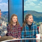 Yorkshire Farm star Amanda Owen and her children, Nancy, Clemmy and Annas appeared on BBC Breakfast (BBC News/PA)