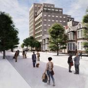 A plan to build a 318-room 'aparthotel' with café and community space. Image Credit: Iceni Projects Limited